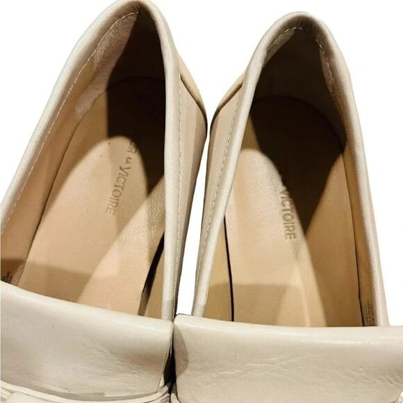 Pour La Victoire Tegan Loafer In Parchment Leather Sz 6 - Picture 7 of 13